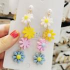 Faux Pearl Acrylic Daisy Dangle Earring 1 Pair - As Shown In Figure - One Size
