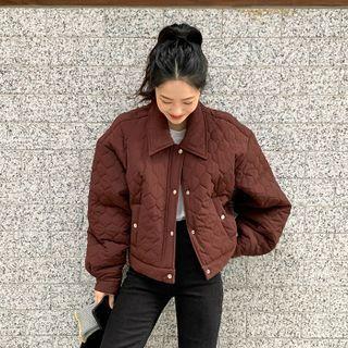 Metallic-button Quilted Jacket