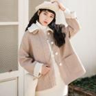 Detachable Collar Jacket Mauve Pink - One Size