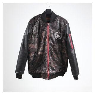 Printed Python Print Flight Jacket