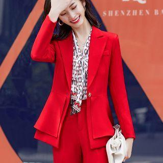 Plain Blazer / Dress Pants / Printed Blouse