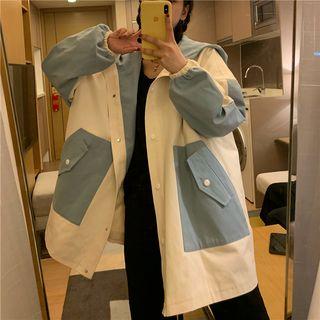 Buttoned Color Block Jacket