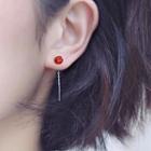 Bead Stud Earring 1 Pair - Red - One Size