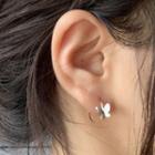 Butterfly Alloy Earring 1 Pair - Butterfly Earrings - Silver - One Size