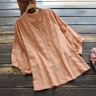 3/4-sleeve Buttoned Tunic Top
