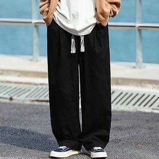 Braided Drawstring Wide Leg Pants