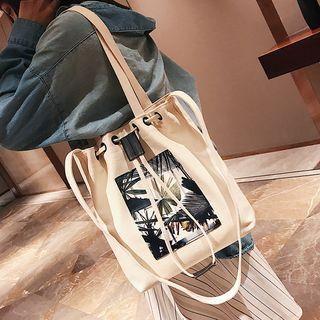 Print Drawstring Canvas Tote Bag