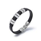 Simple Fashion Silver Geometric Leather Bracelet Silver - One Size