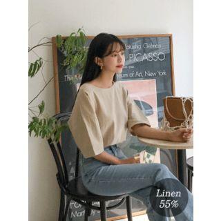 Linen Blend Loose-fit T-shirt