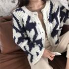 Pattern Cardigan Dark Blue - One Size