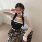 Printed Letter Sleeveless Top / Knit Long-sleeve Top