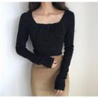 Long-sleeve Square Neck Top