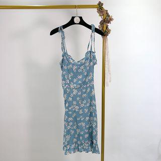 Floral Strappu A-line Dress