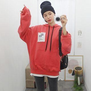 Over-fit Letter Patch Hoodie