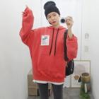 Over-fit Letter Patch Hoodie