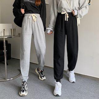 Fleece-lined Drawstring Jogger Pants