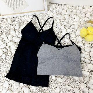 Padded Ribbed Knit Camisole Top