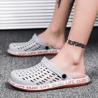 Lettering Cut-out Flat Sandals