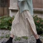 Irregular Dotted Midi A-line Skirt