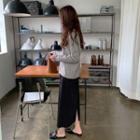 Band-waist Fly-front H-line Skirt