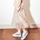Accordion Pleats Long Lace Skirt