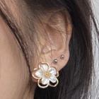 Shell Flower Earring 1 Pair - 0734a - Gold - One Size