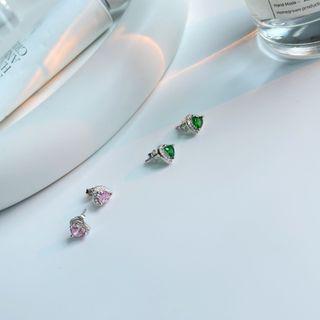 Sterling Silver Rhinestone Stud Earrings