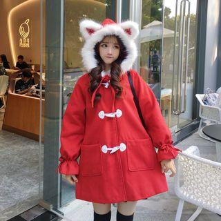 Furry Hood Toggle Coat