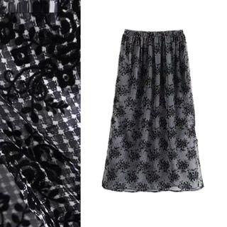 Maxi Jacquard A-line Skirt