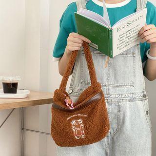 Fluffy Shoulder Bag Coffee - One Size