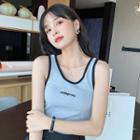 Sleeveless Lettering Contrast Tank Top