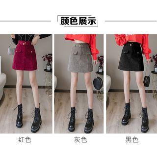 Corduroy High-waist A-line Dress