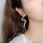 Faux Pearl Swirl Dangle Earring 1 Pair - Gold - One Size