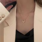 U Shape Pendant Alloy Necklace