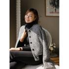 Round-neck Tweed Blouson Jacket