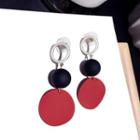 Disc Drop Earring 1 Pair - Wine Red - One Size
