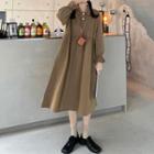 Polo-neck Bow-accent Dress