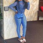 Long-sleeve All-over Print Fitted Mesh Jumpsuit