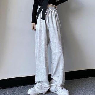 Marble Print Wide Leg Sweatpants