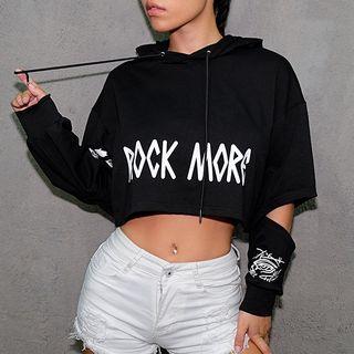 Cropped Cutout Hoodie