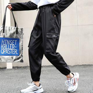Drawstring Double-pocket Sweatpants