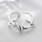 Knotted Layered Open Ring Silver - One Size
