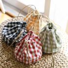 Drawstring Gingham Pouch