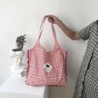 Gingham Canvas Shopper Bag Pink - One Size