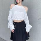 Long-sleeve Waffle Zip Sweatshirt