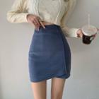 Plain Striped Skinny Skirt