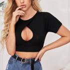 Short-sleeve Cut-out Cropped Top
