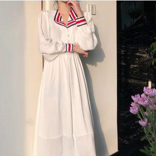 Long-sleeve A-line Dress As Shown In Figure - One Size