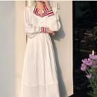 Long-sleeve A-line Dress As Shown In Figure - One Size
