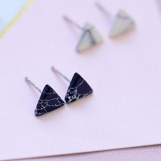 Triangle Marble Ear Stud